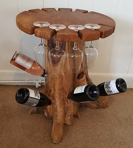 driftwood wine table rack