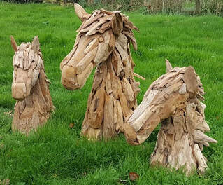 driftwood horse heads