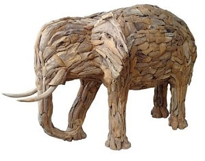 medium size driftwood elephant