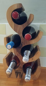 6 bottles wooden wine rack