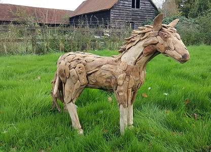 small driftwood horse