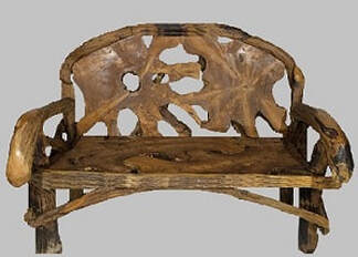 double throne driftwood bench