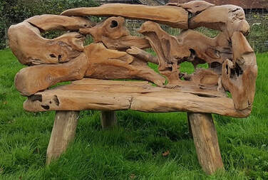 Stunning driftwood bench