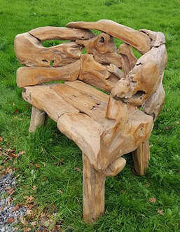 2 seat driftwood bench
