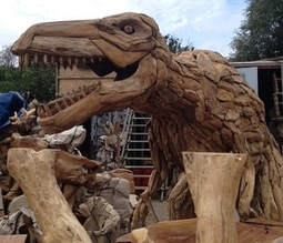 incredible driftwood dinosaur