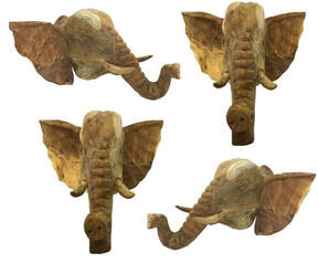 driftwood elephant heads