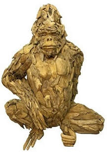 Driftwood gorilla made from teak roots