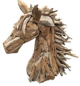 driftwood horse head facing left