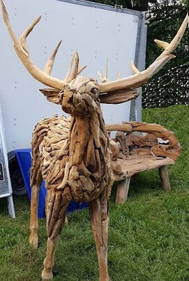 life-size driftwood stag 