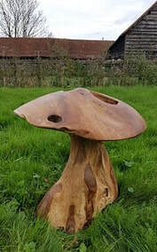 large size wooden mushroom