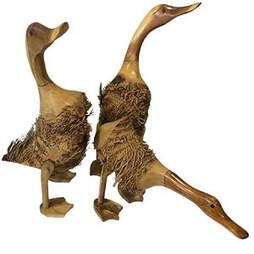 decorative fuzzy driftwood ducks