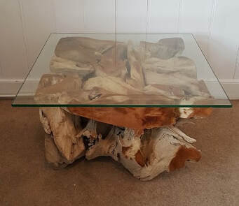 square driftwood coffee table