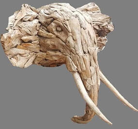 driftwood elephant head