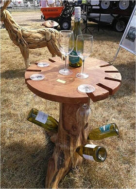 driftwood wine tasting table