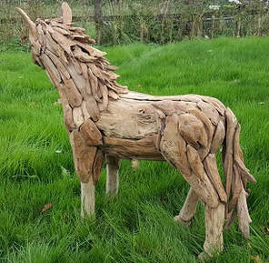 miniature driftwood horse