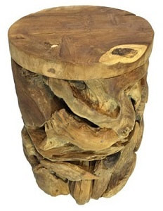 round driftwood stool