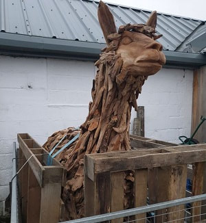 driftwood alpaca made from teak