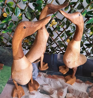 smooth wooden ducks